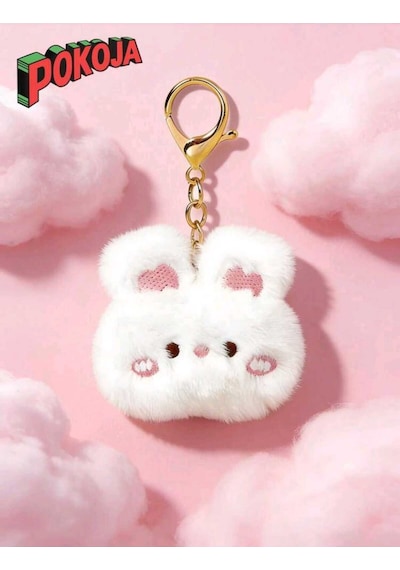 Pokoja Land 1 Paket Sevimli Tavşan Peluş Anahtarlık Çanta Charmı