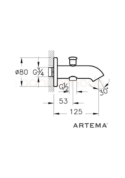 Artema Mınımax S A42607 El Duslu Cıkıs Ucu Krom