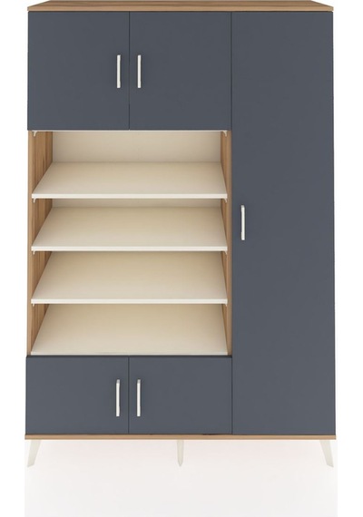 Hyperion Dolap 11 Raflı 5 Kapaklı 132x44x195 Çam-antrasit/aytaşı Çam Hyperion Dolap 11 Raflı 5 Kapaklı 132x44x195 Çam-antrasit/aytaşı Çam