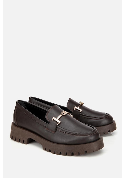 Yaya By Hotiç Yaya Kadın Kahverengi Tokalı Klasik Loafer