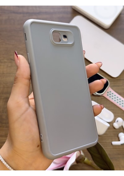 Samsung Galaxy J7 Prime Uyumlu Kamera Korumalı Darbeye Dayanıklı Renk Atmayan Keep Silikon Kılıf Gri