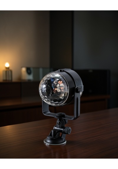 Led Disko Işığı - Ses Kontrollü Ve Uzaktan Kumandalı Uczzzminidiskotopu-1 Siyah