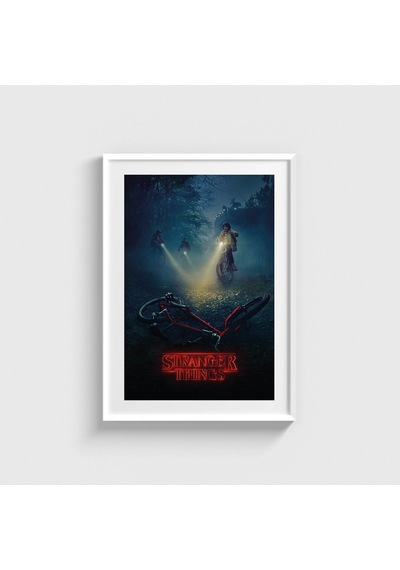 Stranger Things Dizi Posteri Tablo Çerçeveli Poster Duvar Dekorasyonu Beyaz Çerçeveli Tablo Beyaz Çerçeveli Tablo Dn11d547beyaz