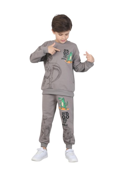 Erdem Kıds Erkek Çocuk Dinozor Baskılı Pijama Takımı İki İplik Eşofman Takımı Okul İkili Takım Taş Taş Erdem Kıds Erkek Çocuk Dinozor Baskılı Pijama Takımı İki İplik Eşofman Takımı Okul İkili Takım Taş Taş
