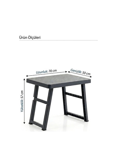 Coverest Katlanabilir Portatif Masa, Pp Plastik, 50x70 Cm, Piknik Masası, Kamp Masası, Minimal Çok Renkli