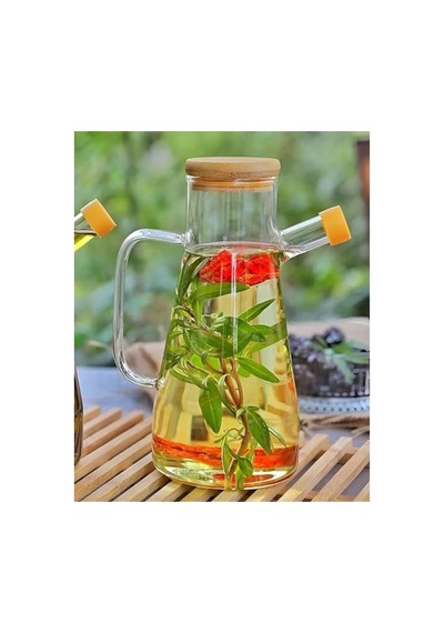 Özel Üretim Pratik Kap Yemek Hazırlığı Lezzet Yardımcısı Borosilikat Cam 900 Ml. Yağdanlık Çok Renkli