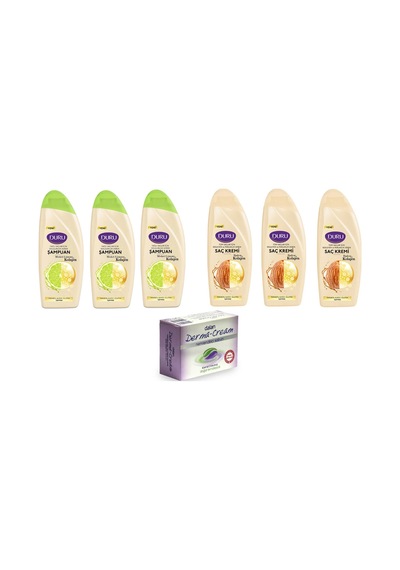 Misket Limonu & Kolajen Şampuan 500 Ml 3 Ad + Duru Saç Kremi 3 Ad + Dalan Sabun 100 Gr Yağlı