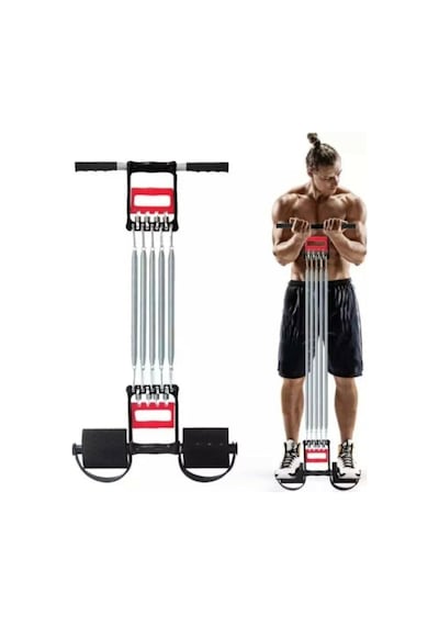 5 Çelik Yaylı Dirençli El Ayak Göğüs Yayı Çelik Yay Spor Aleti Kırmızı