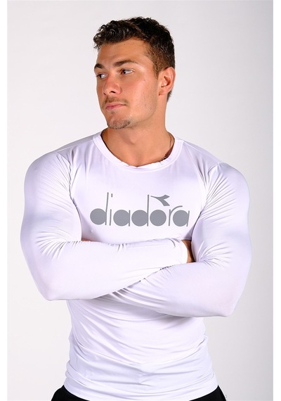 Diadora Soloben - Erkek Beyaz Uzun Kollu Spor T-Shirt - Tsrt-Zn1 Beyaz