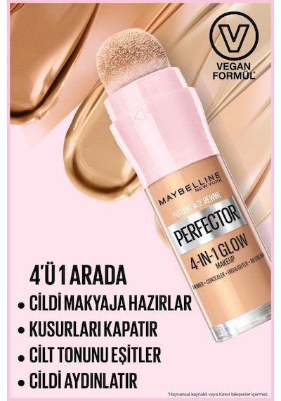 Maybelline New York Instant Perfector Glow 4 Etki 1 Arada Fondöten- 00 Fair Light
