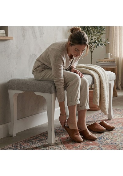 Ratemo Dekoratif Puf Bench Oturma Bankı Döşemelik Kumaşlı Antre & Yatak Ucu Bench 80x40x45 Cm Açık Gri