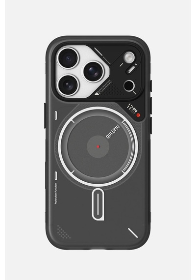 Apple Uyumlu iPhone 17 Pro Max Karanlıkta Hafif Parıldayan Magsafe Özellikli A17 Frosted Kılıf Siyah
