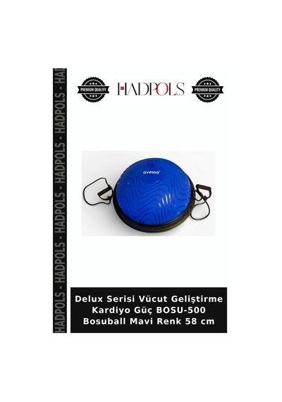 Delux Serisi Vücut Geliştirme Kardiyo Güç Bosu-500 Bosuball Mavi Renk 58 Cm