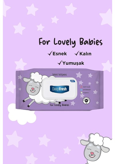 Islak Mendil Lovely Babies Kuzu 120 Yaprak 1000'li Set