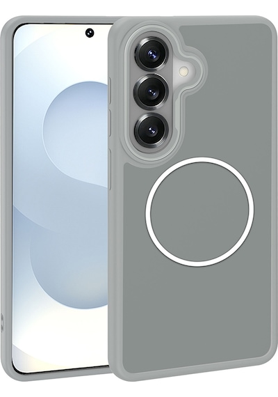 Ardemix Samsung Uyumlu Galaxy S26 Plus Kılıf M-safe Şarj Özellikli Metal Kamera Çerçeveli Zore Sanremo Silikon Kapak - Gri