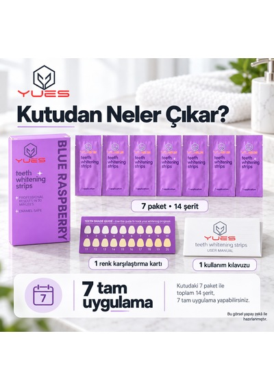Yues Nt-fs Pap Diş Beyazlatma Bandı 14 Şerit Blue Raspberry