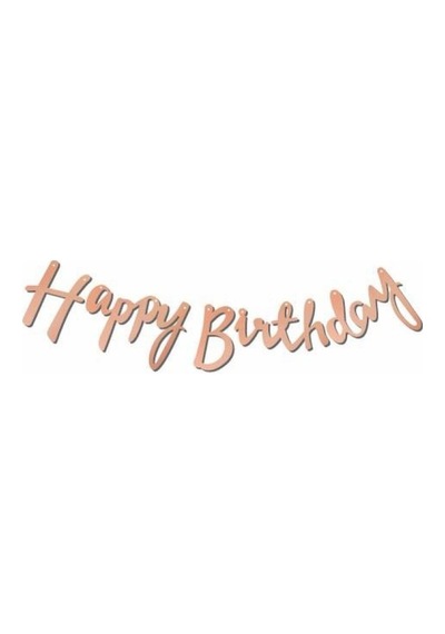 Happy Birthday Kaligrafi Banner Rose Gold