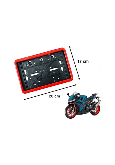 Çerçeveli Dikdörtgen Plakalık Plaka Altlığı Kırmızı 26x17cm 1 Adet
