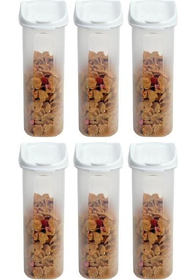 Moonstar Kuru Gıda Bakliyat Saklama Kabı 24 L 6 Lı Set Beyaz-Ma