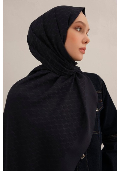 Armine Link Desen Bambu Cotton Şal 2 Koyu Lacivert