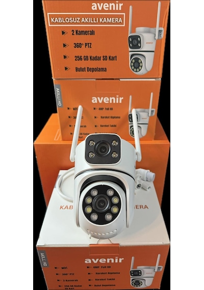 Avenir Av-S301 Kablosuz Akıllı Kamera WİFİ 4MP FULL HD Hareket Algılama ve Takibi 256GB SD Kart