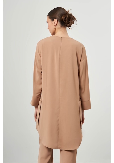 Mizalle Desen Dokulu Cepli Taba Tunik Taba
