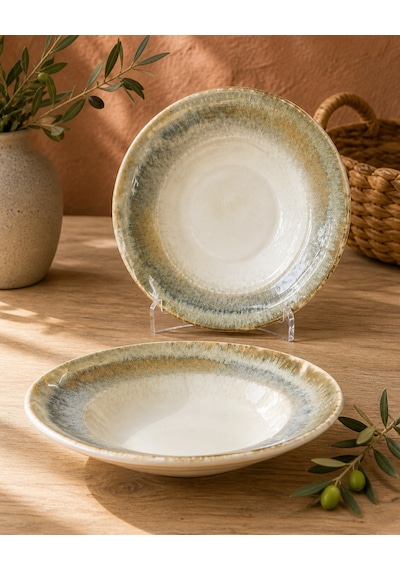 Büyük Çukur Yemek Tabağı / Makarna / Salata / Sulu Yemek Tabağı 27 Cm 450 Cc Bonna Knidos Gourmet So