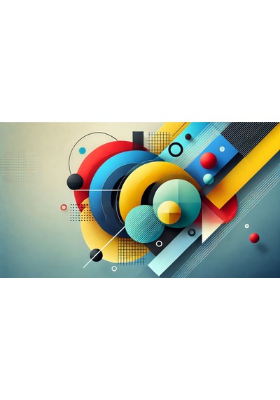 Soyut Geometrik Şekiller Ve Renkler 02 Çerçevesiz 90x60cm Pvc Tablo