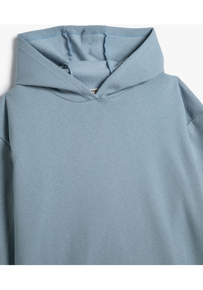 Koton Basic Kapşonlu Sweatshirt Uzun Kollu Pamuk Karışımlı Mavi 4wkg10326ak 4WKG10326AK647 Mavi Koton Basic Kapşonlu Sweatshirt Uzun Kollu Pamuk Karışımlı Mavi 4wkg10326ak 4WKG10326AK647 Mavi