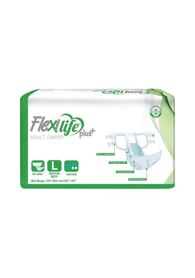 Flexi Life Plus Hasta Bezi 30'lu Büyük Boy - Nefes Alan Tekstil Yüzeyi Ve Islaklık Göstergesi Tarı