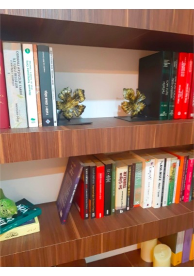 Siyah Dekoratif Metal Kitap Tutacağı Seti/Organizer