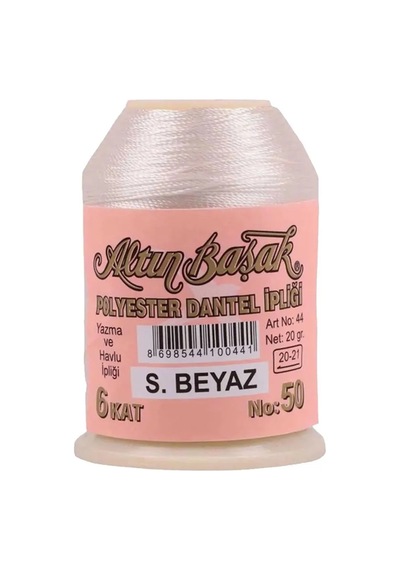 Jenerik 3 Adet Altınbaşak Oya Ve Dantel İpi 20 Gr - Royaleks - No: Ş.beyaz