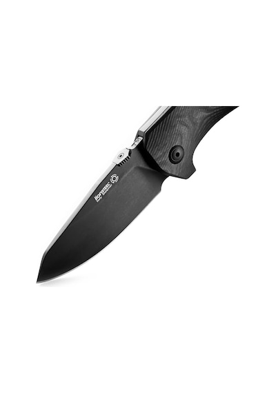 Lionsteel Tm1 Special Edition - Bladehq - Black Camo Carbon Fiber - Black Blade Deri Kılıflı Kamp Çakı Siyah