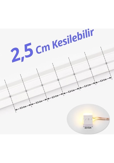 Powermaster Pm-5289 Silikon Kaplama 12 Volt 100 Metre Günışığı 4000k Neon Led Şerit Aydınlatma