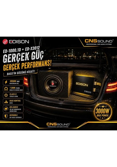 Tr Edison Ed-1000.1d Mono Blok Oto Amfisi, 1000w Rms, Class D