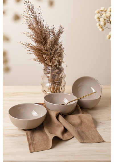 Keramika Taupe Kera Kase 14 Cm 4 Adet 594 Krem