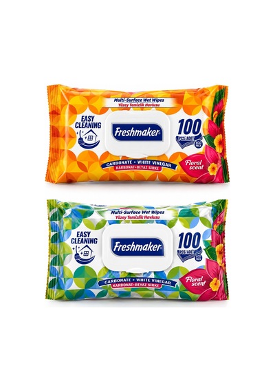 Freshmaker Eko Yüzey Temizlik Havlusu 100 Yaprak Karbonat Beyaz Sirke- 12'li Paket Tekli