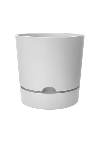 Begonya Saksı Tabaklı Drenajlı Mat Plastik Çiçek Saksısı 1 Adet, 3,3 Litre, 18cm, Beyaz 001