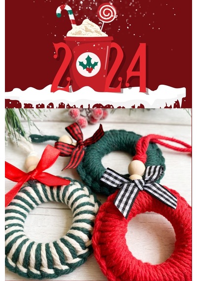 3'lü Handmade Renkli Yılbaşı Ağaç Süsü - Yılbaşı Süsü - Christmas