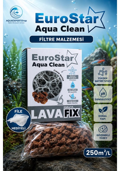 Eurostar Aqua Clean - Akvaryum Filtre Malzemesi - Yükse Bakteri Tutucu - File Hediyeli - Ph Dengeleyici - 500 Ml