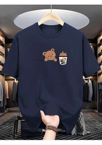 Flood Of Style Kadın Lacivert Bubble Tea Koala Baskılı Bisiklet