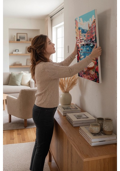 Sayılarla Boyama Seti 40 X 50 Cm Tuval Şasesine Gerili Deniz Kenarı