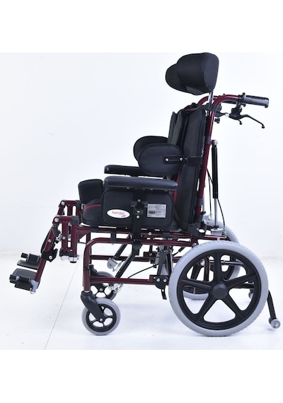 K-080 Spastik Çocuk Tekerlekli Sandalye Recline Sırtlık Refakatçi Frenli