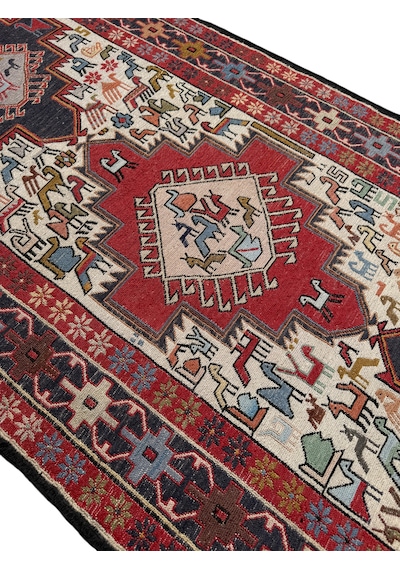 El Dokuma Sıfır İran Kilimi Yolluk 84x313 Yün Kök Boya Yolluk