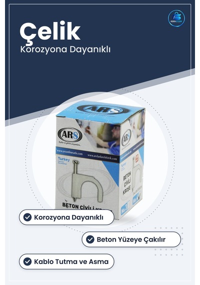 Beton Çivili Kroşe Çelik Korozyona Dayanıklı Kaplama Kablo Tutucu