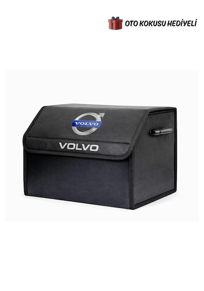 Volvo Marka Logolu Oto Bagaj Organizer Çanta Oto Bagaj Çantası 2 Bölmeli Suni Deri Boyutlar : 48 Cm X 31 Cm X 29 Cm