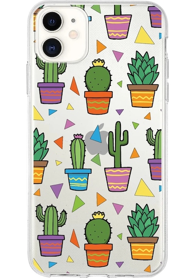 Apple Uyumlu iPhone 11 İle 1mm Slim Fit Water Color 4 Baskılı Şeffaf Kılıf Şeffaf