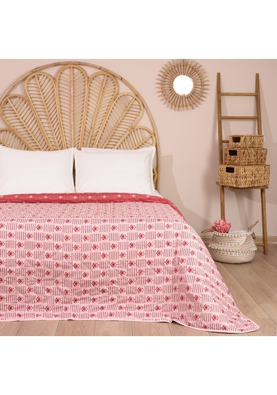 Soft Etnik Çift Kişilik Yatak Örtüsü - Renkli - 220x220 Cm