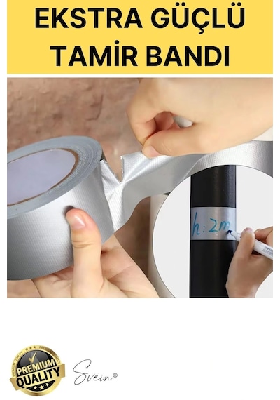 3 Adet 10 Mt Sarı Tamir Takviye Kapatıcı Güçlü Onarım Bandı Su Geçirmez Sızdırmaz Dayanım Çatlak