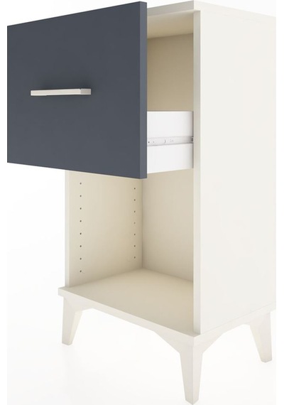 Arges Komodin Tek Çekmeceli 44x30x80 Aytaşı-antrasit Aytaşı